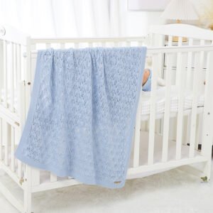 Solid Color Baby Knitted Swaddle Blankets Mimixiong