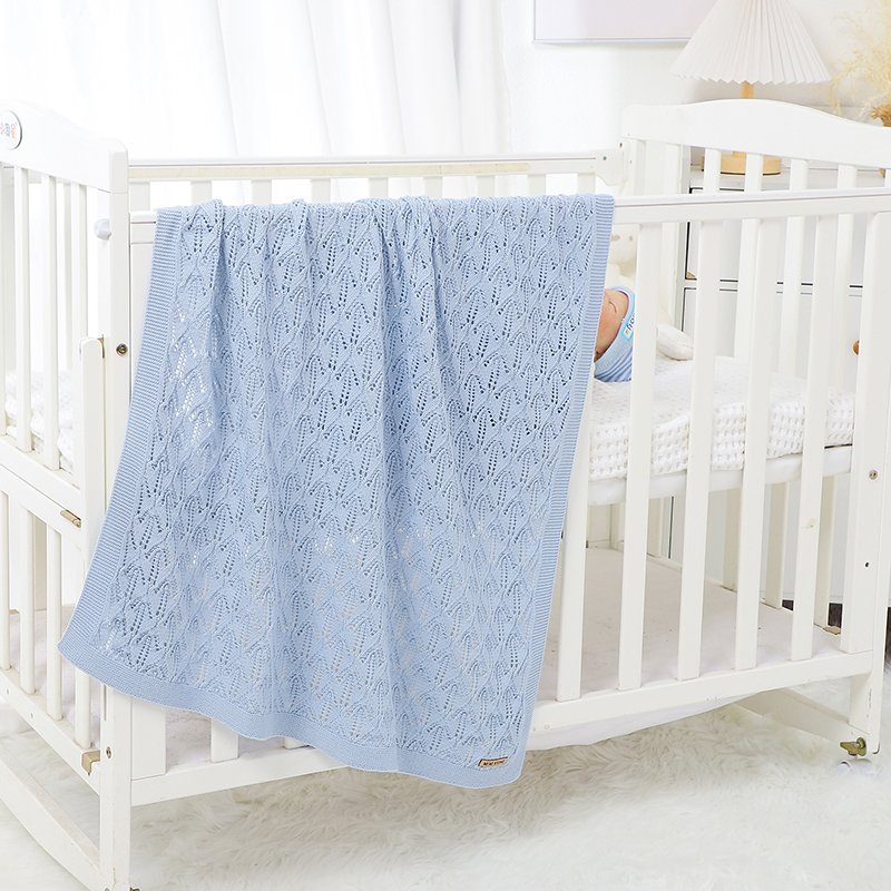 Solid Color Baby Knitted Swaddle Blankets Mimixiong