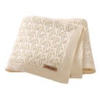 Solid Color Baby Knitted Swaddle Blankets Mimixiong