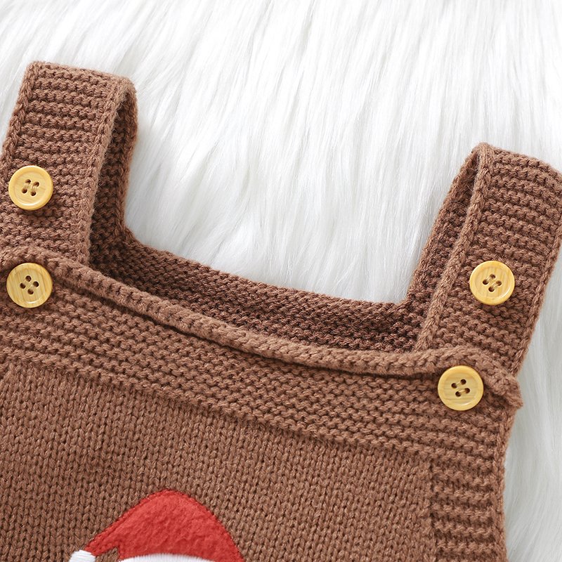Newborn Sleeveless Santa Claus Knit Romper Christmas Jumpsuits Mimixiong