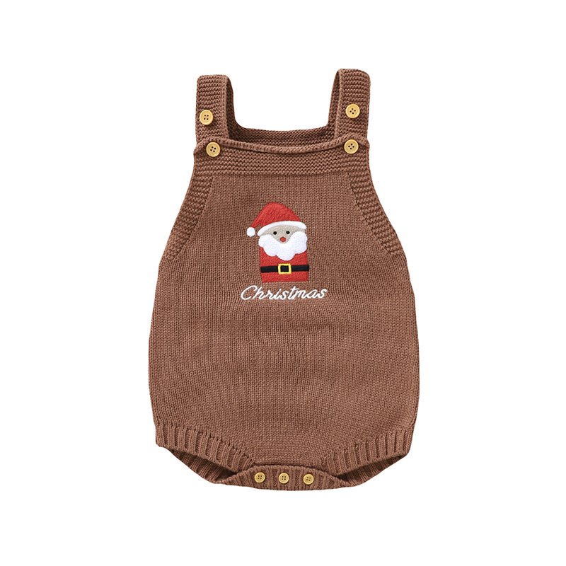 Newborn Sleeveless Santa Claus Knit Romper Christmas Jumpsuits Mimixiong