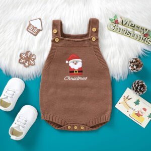 Newborn Sleeveless Santa Claus Knit Romper Christmas Jumpsuits Mimixiong