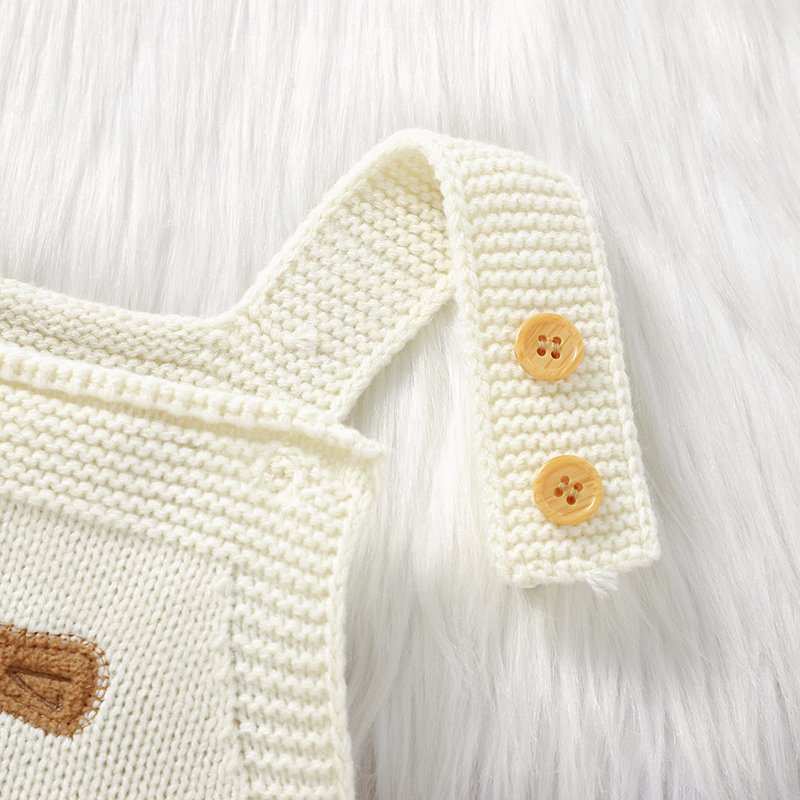 Christmas Baby Rompers, Embroidery Deer Knit Sleeveless Rompers Mimixiong