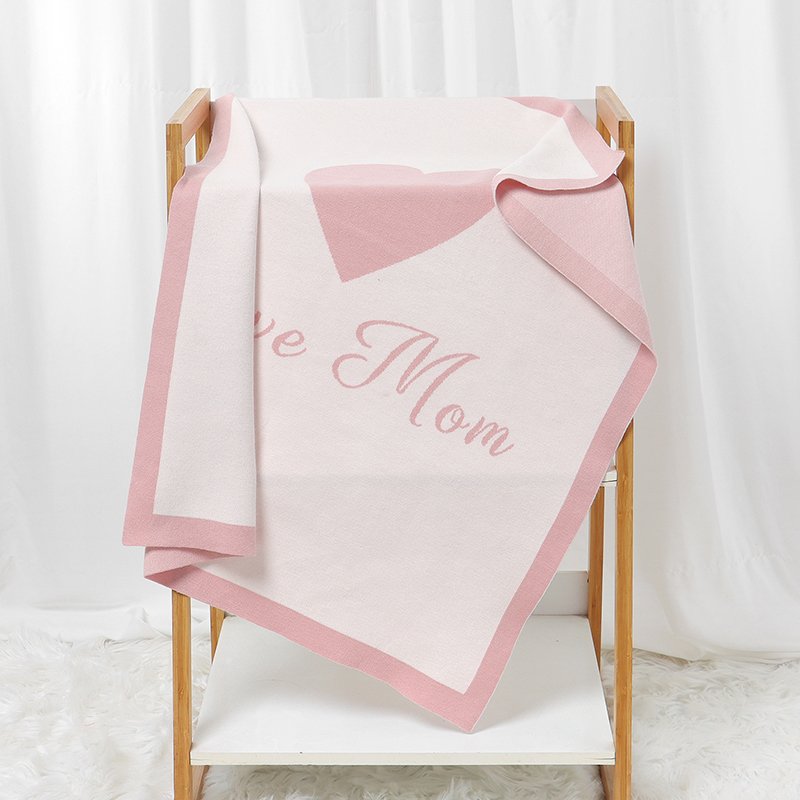 Love Heart Pattern Infants Knitted Newborn Blanket Mimixiong