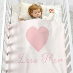 Love Heart Pattern Infants Knitted Newborn Blanket Mimixiong