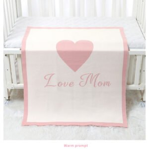 Love Heart Pattern Infants Knitted Newborn Blanket Mimixiong