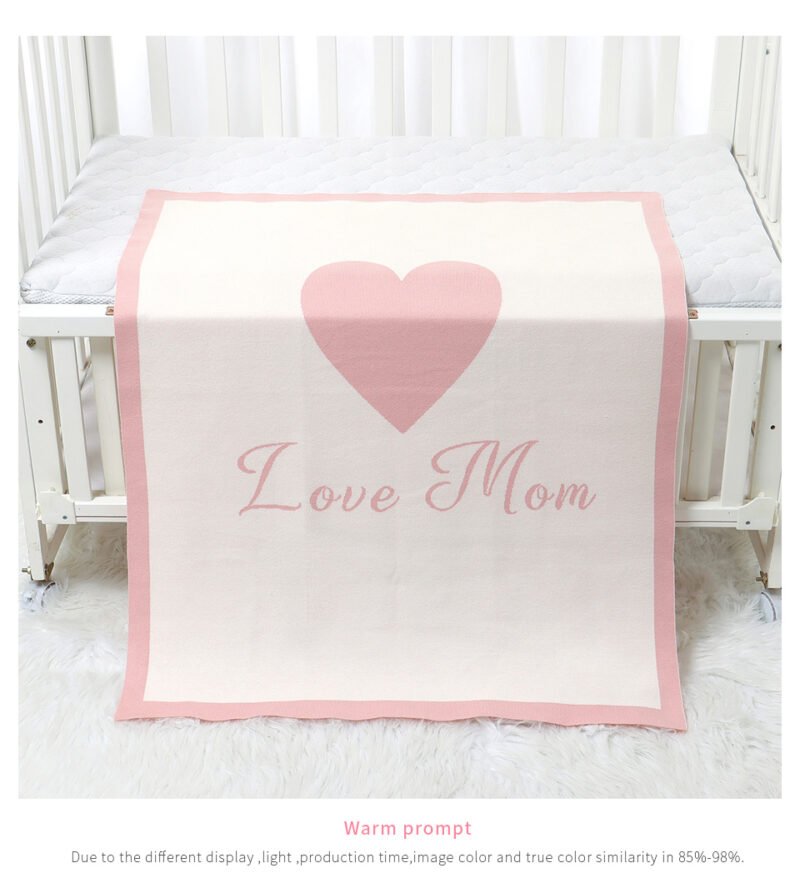 Love Heart Pattern Infants Knitted Newborn Blanket Mimixiong
