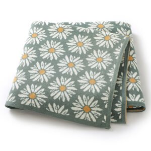 Flower Pattern Newborn Baby Cotton Knitting Blankets Mimixiong