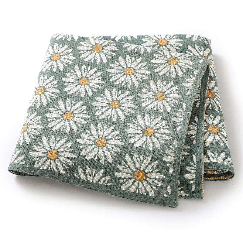 Flower Pattern Newborn Baby Cotton Knitting Blankets Mimixiong