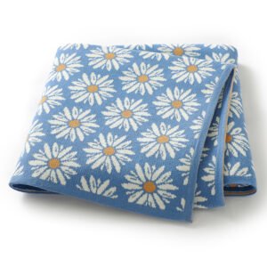 Flower Pattern Newborn Baby Cotton Knitting Blankets Mimixiong