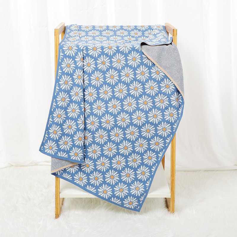 Flower Pattern Newborn Baby Cotton Knitting Blankets Mimixiong
