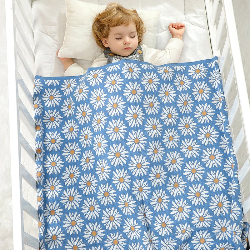 Flower Pattern Newborn Baby Cotton Knitting Blankets Mimixiong