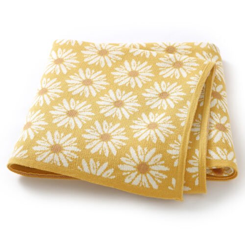 Flower Pattern Newborn Baby Cotton Knitting Blankets Mimixiong
