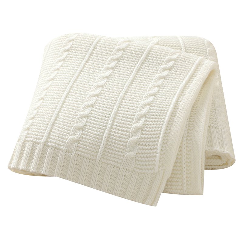 Baby Crochet Knitted Bedding Cover Warm Swaddle Towel Blanket Mimixiong