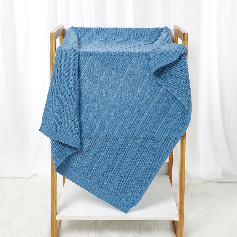 Baby Crochet Knitted Bedding Cover Warm Swaddle Towel Blanket Mimixiong
