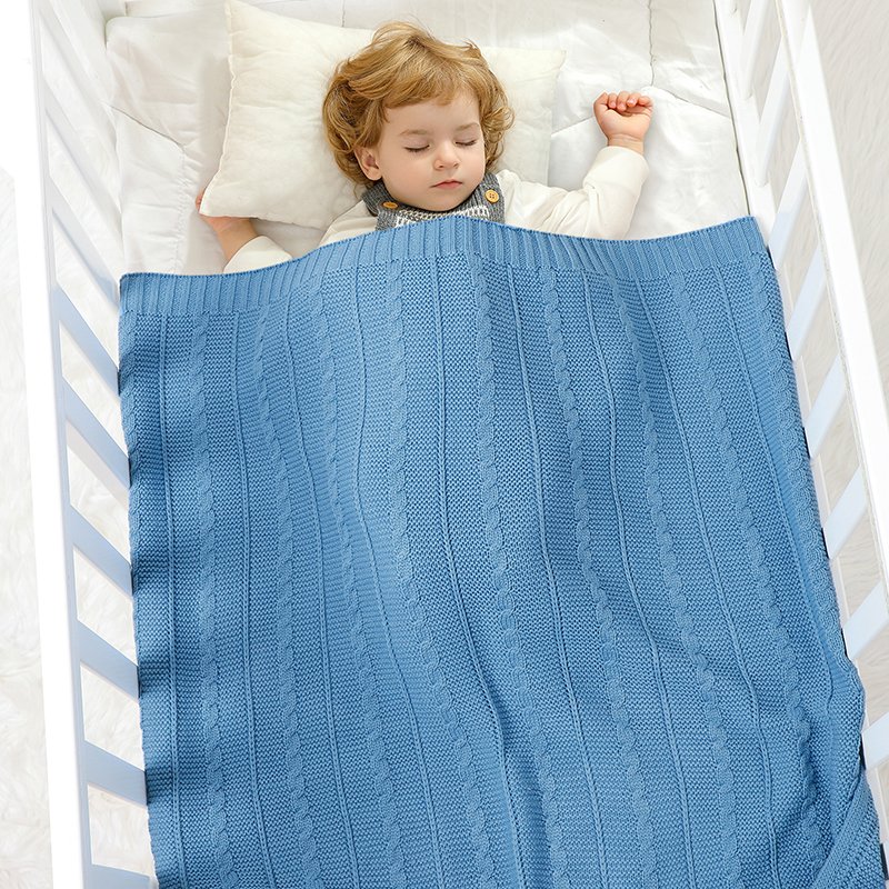 Baby Crochet Knitted Bedding Cover Warm Swaddle Towel Blanket Mimixiong