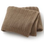 Solid Color Striped Knitted Baby Bedding Blanket Mimixiong