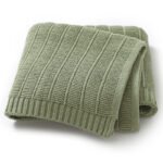 Solid Color Striped Knitted Baby Bedding Blanket Mimixiong