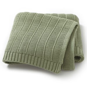 Solid Color Striped Knitted Baby Bedding Blanket Mimixiong