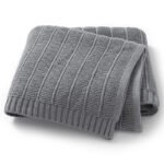 Solid Color Striped Knitted Baby Bedding Blanket Mimixiong