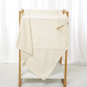 Solid Color Striped Knitted Baby Bedding Blanket Mimixiong