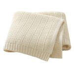 Solid Color Striped Knitted Baby Bedding Blanket Mimixiong