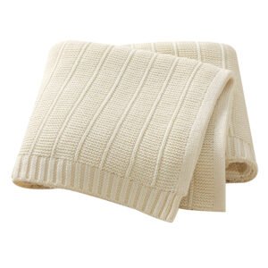 Solid Color Striped Knitted Baby Bedding Blanket Mimixiong
