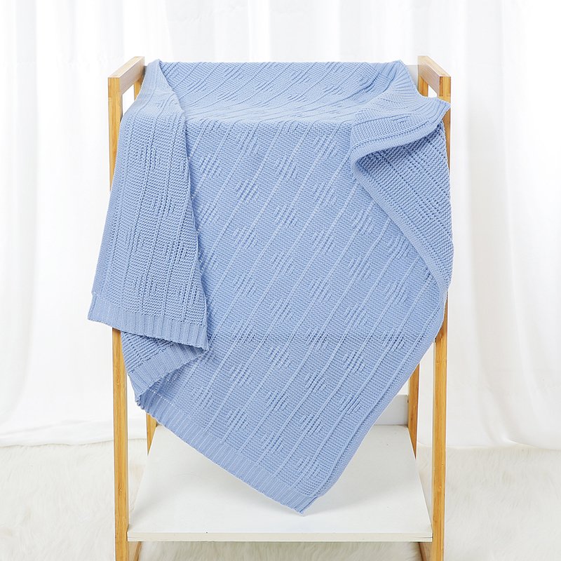 Cotton Solid Color Hollow Out Baby Swaddle Blanket Mimixiong