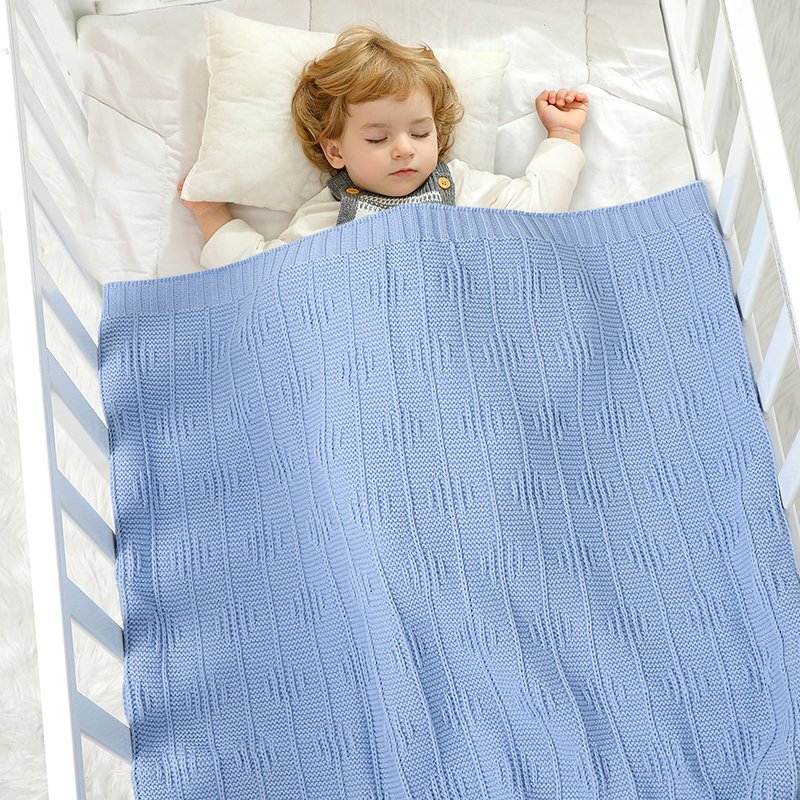 Cotton Solid Color Hollow Out Baby Swaddle Blanket Mimixiong