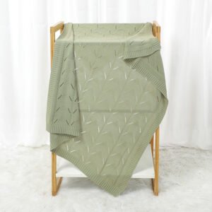 Solid Color Hollow Out Baby Swaddle Blanket Mimixiong