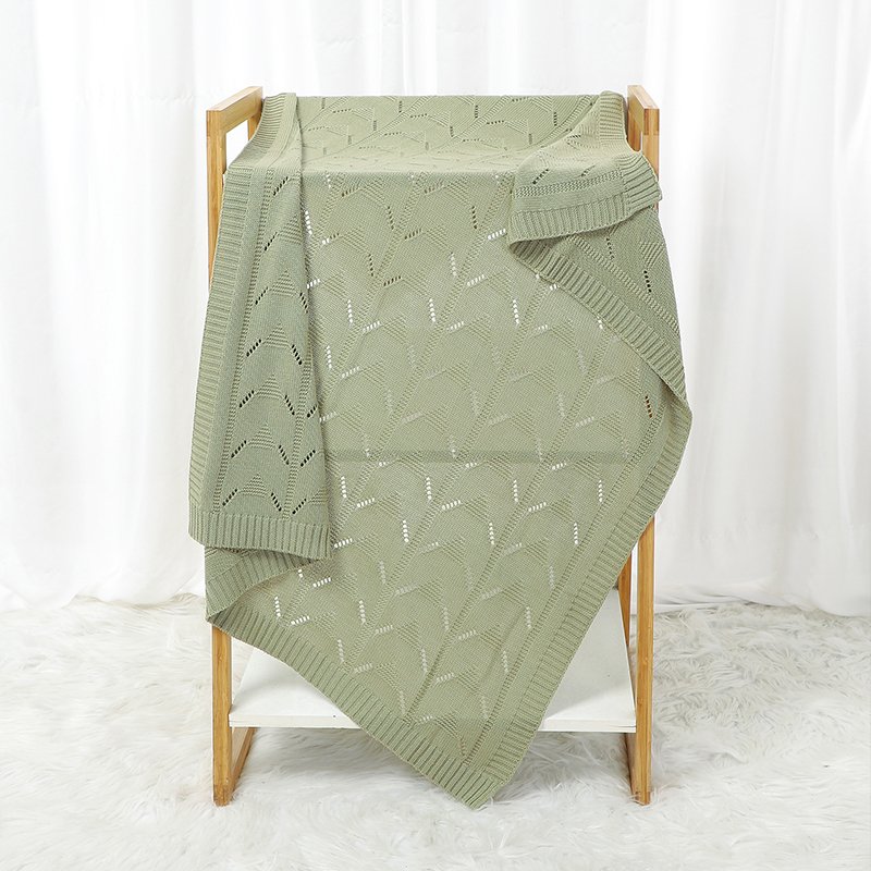 Solid Color Hollow Out Baby Swaddle Blanket Mimixiong
