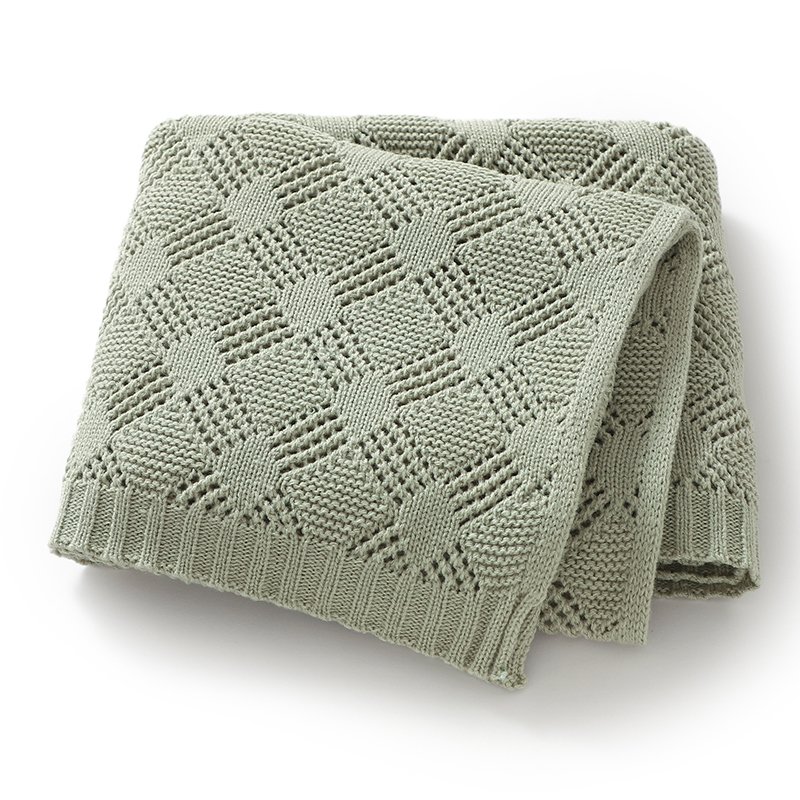 High Quality Baby Knitted Blanket Solid Color Mimixiong