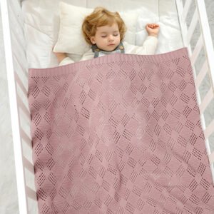 High Quality Baby Knitted Blanket Solid Color Mimixiong