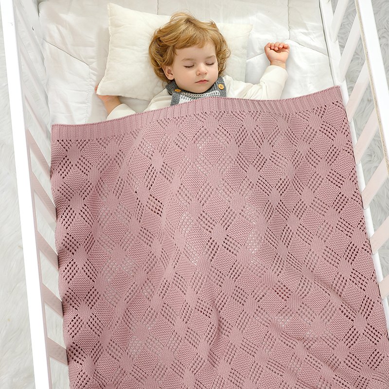 High Quality Baby Knitted Blanket Solid Color Mimixiong