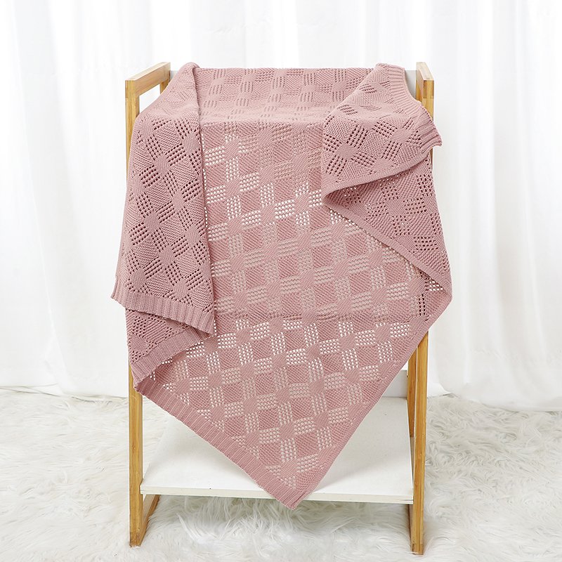 High Quality Baby Knitted Blanket Solid Color Mimixiong