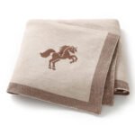 New Material Horse Pattern Baby Blankets Customizable Knitted Mimixiong
