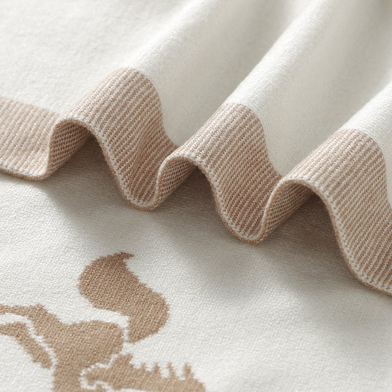 New Material Horse Pattern Baby Blankets Customizable Knitted Mimixiong
