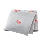 Bird Patterned Knitted 100% Cotton Soft Baby Blankets Mimixiong