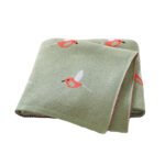 Bird Patterned Knitted 100% Cotton Soft Baby Blankets Mimixiong