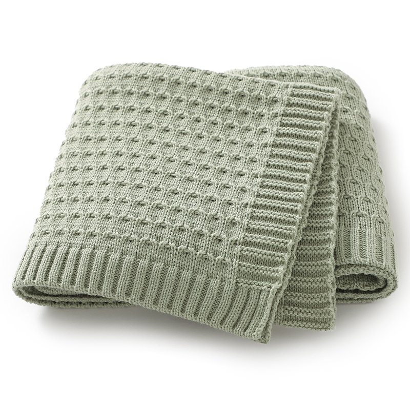 Baby Knitted Embroidery Swaddle Wrap Boutique Blankets Mimixiong