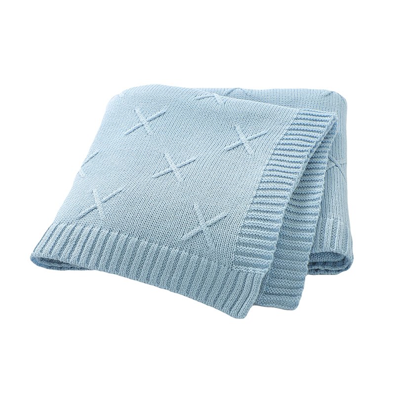 Comfortable Solid Knitted Infant Baby Blankets Mimixiong