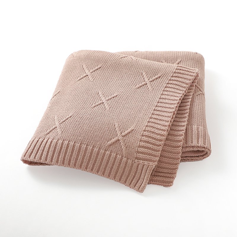 Comfortable Solid Knitted Infant Baby Blankets Mimixiong