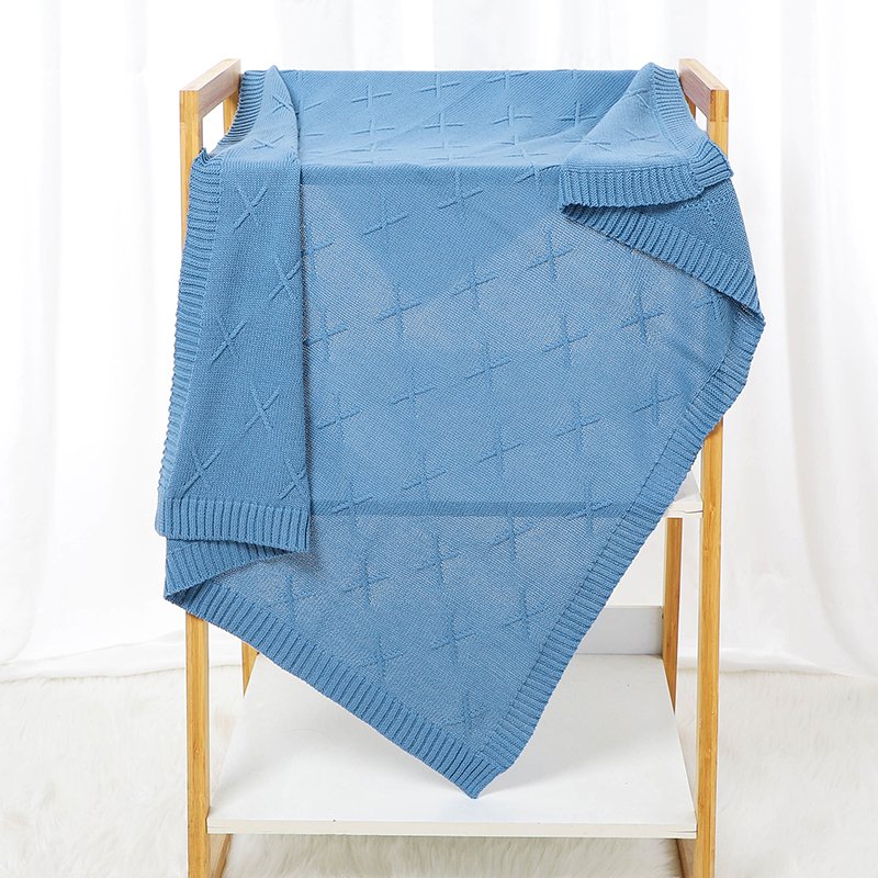 Comfortable Solid Knitted Infant Baby Blankets Mimixiong
