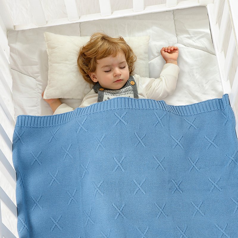 Comfortable Solid Knitted Infant Baby Blankets Mimixiong