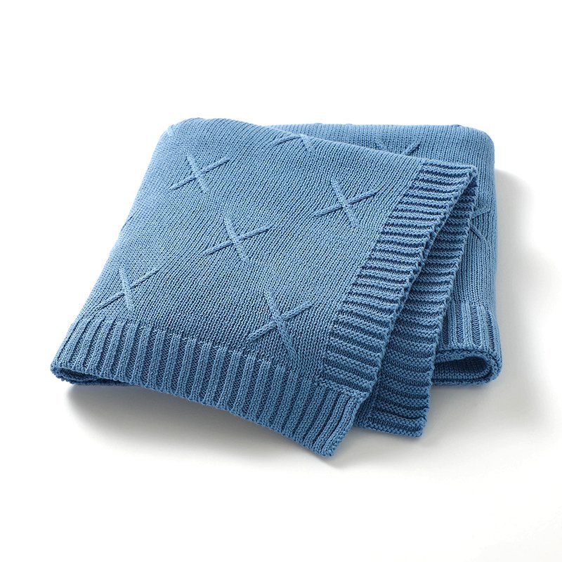 Comfortable Solid Knitted Infant Baby Blankets Mimixiong
