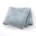 Heart Pattern Knitted Acrylic Babies Infant Security Blankets Mimixiong