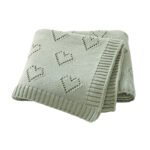 Heart Pattern Knitted Acrylic Babies Infant Security Blankets Mimixiong