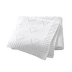 Heart Pattern Knitted Acrylic Babies Infant Security Blankets Mimixiong
