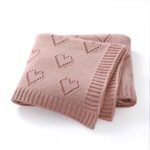 Heart Pattern Knitted Acrylic Babies Infant Security Blankets Mimixiong