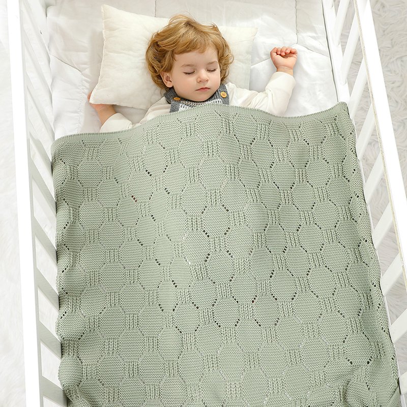 Knitted 100% Acrylic Newborn Baby Blanket Mimixiong